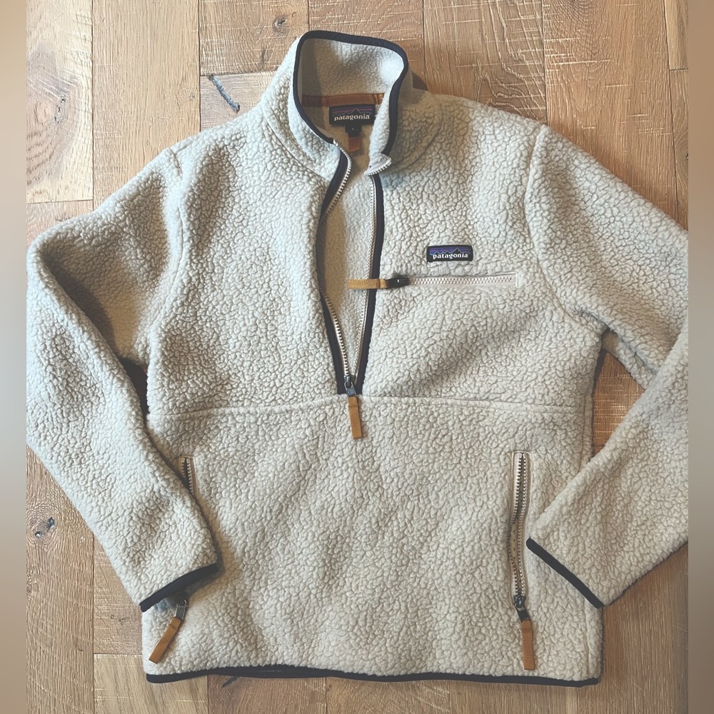 Patagonia Womens retro pile marsupial fleece - quarter zip, size small